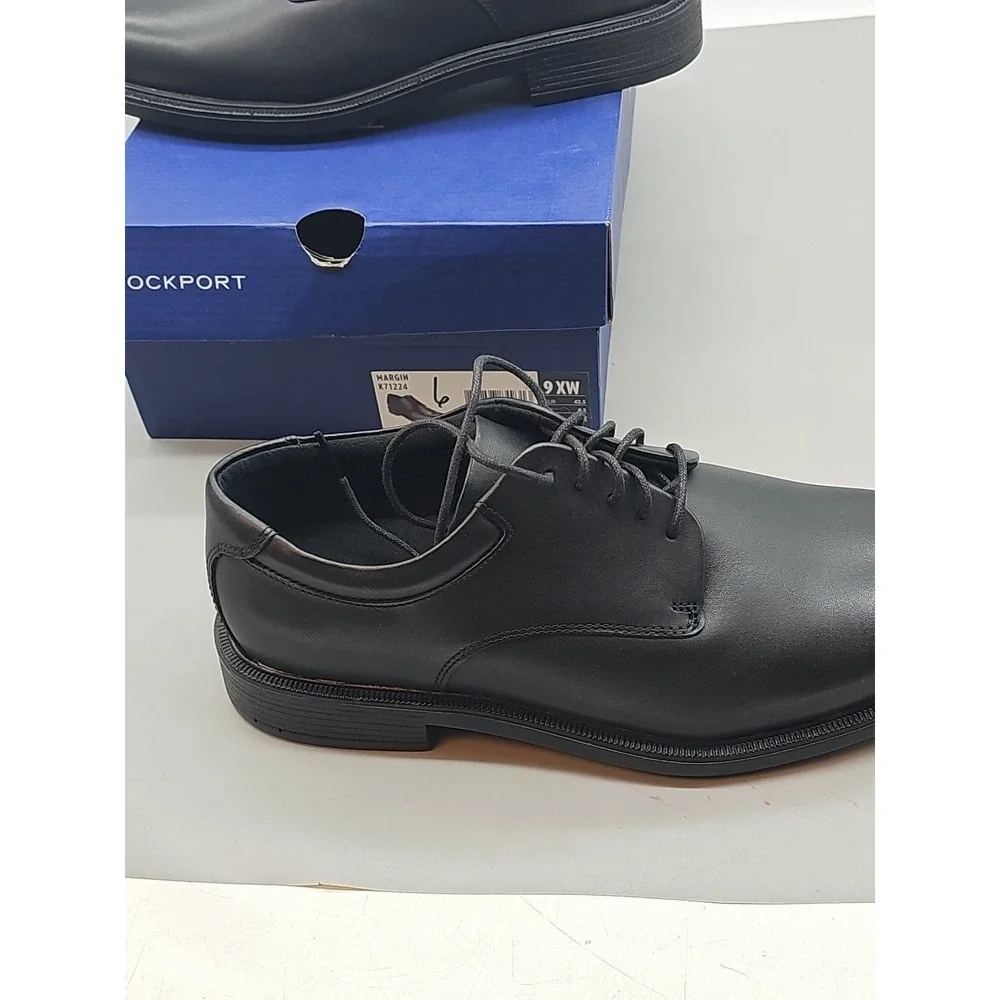 Rockport Men's Margin Oxford‎ Dress Shoe Black Size 9XW New